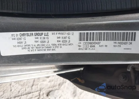 2013 Dodge Avenger Se z USA, uszkodzony, nr VIN 1C3CDZAB6DN594287